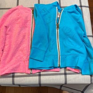 2 light sweatshirt zip up jackets